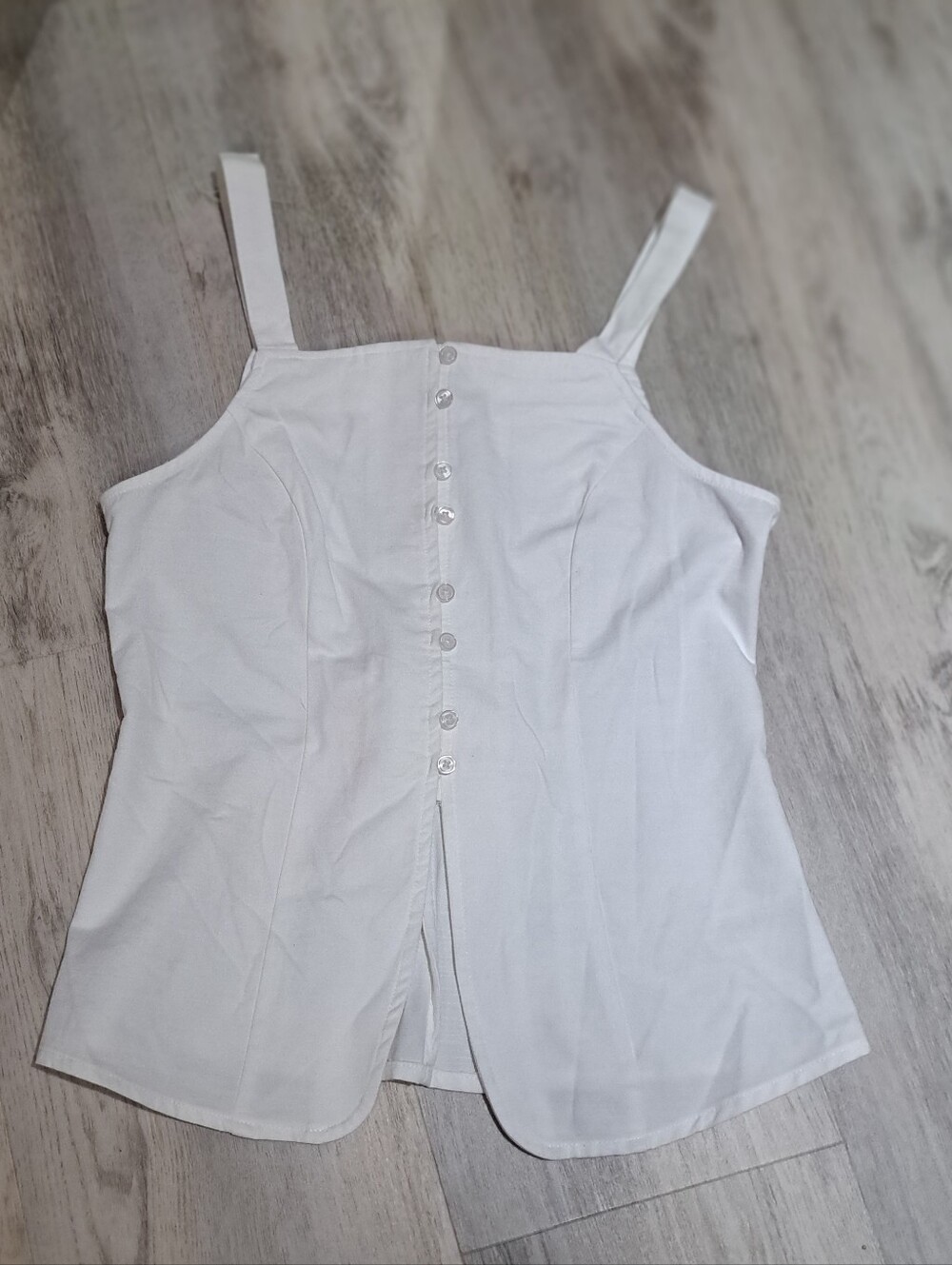 a new day White Button-Front Camisole Tank